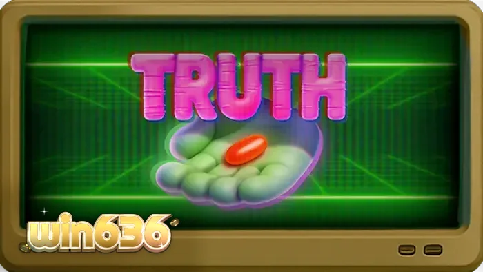 Interface do slot Truth com temática de conspiração e elementos visuais misteriosos